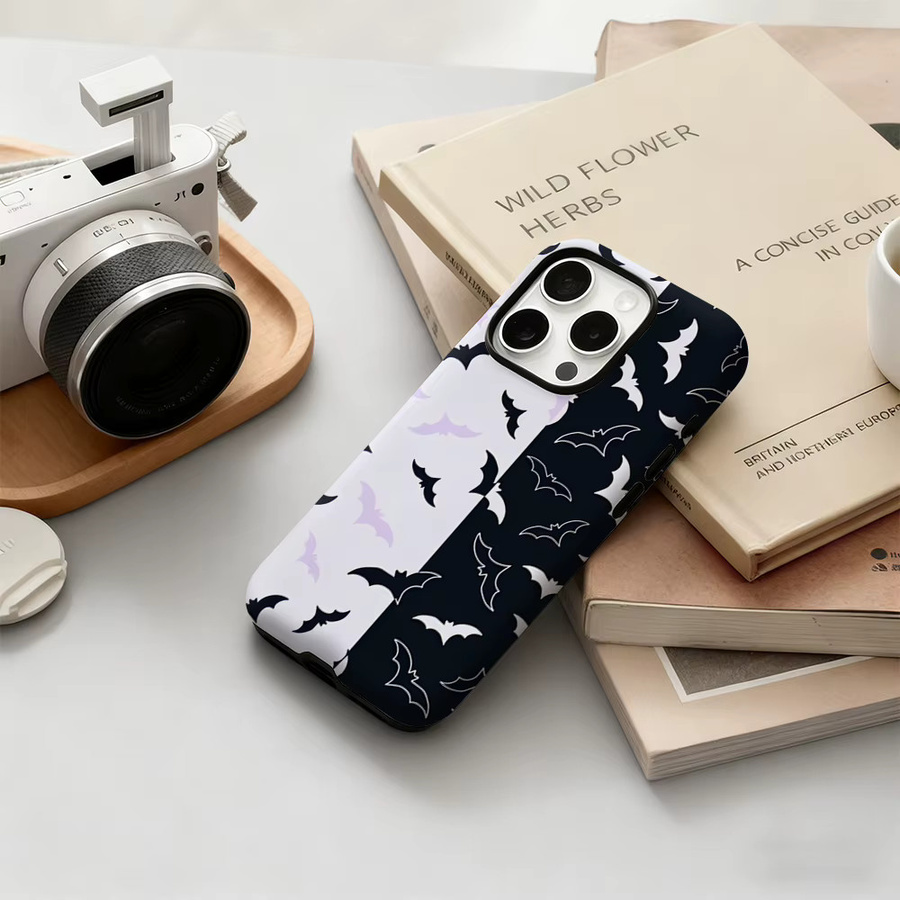 Handyhülle Halloween Bat Duality für iPhone 17 16 15 14 13 12 Pro Max Plus mit doppelschichtiger Rückseite in Multicolour von Potdemiel - Bild 5