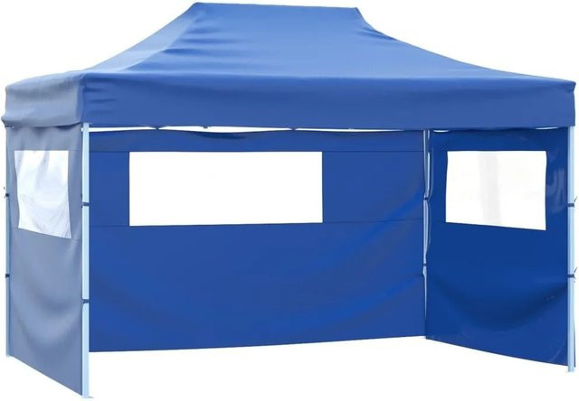 Furnicato Faltzelt Partyzelt Blau aus Oxford-Gewebe mit PVC-Beschichtung, B/T/H: 431 x 291 x 315 cm - Bild 1