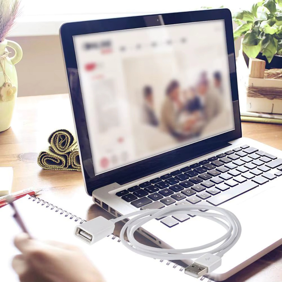 USB 2.0 Verlängerungsadapterkabel Weiß mit Stecker und Buchse, Länge: 1 m - Bild 3