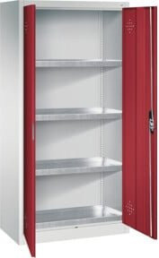 C+P Umweltschrank Acurado in Grau und Rot aus Stahl, H x B x T: 195 x 93 x 50 cm - Bild 1
