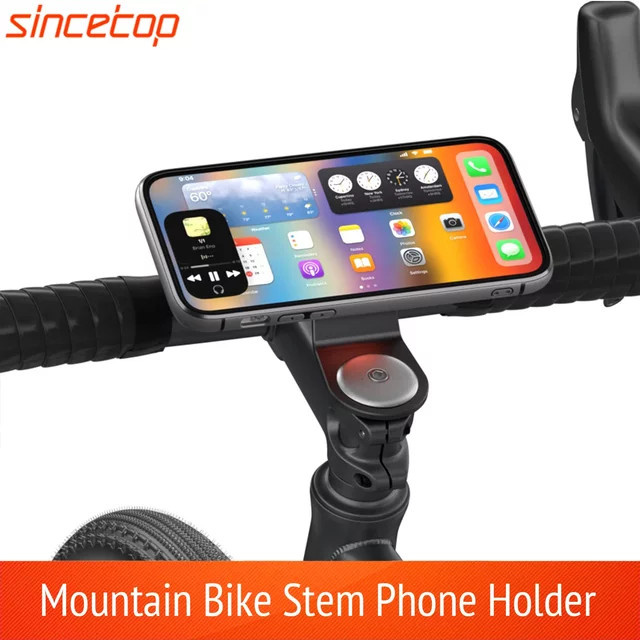 Sincetop Mountainbike-Telefonhalter für iPhone 16, 15, 14, 13, 12, 11 Pro, XMAX SE in Schwarz mit stoßfester Hülle und Clip-Ständer-Set - Bild 1