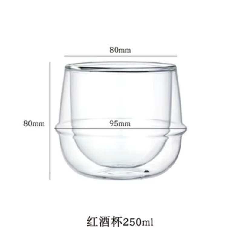 Doppelwandige Espresso-Tasse aus Glas in Saturn-Form, transparent, 250 ml - Bild 5