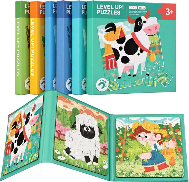 Datgo Magnetisches Puzzle, Tiere, Holz, Bunt / Mehrfarbig, ab 3 Jahre - Bild 1