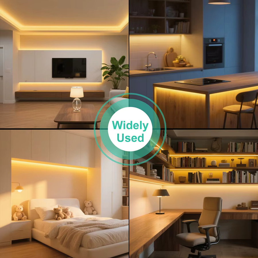 HAGAHA COB LED Streifen Warmweiß mit hoher Dichte, flexibler LED Band für Home Decor, 12V, 2-Pin Draht, schneidbar - Bild 6