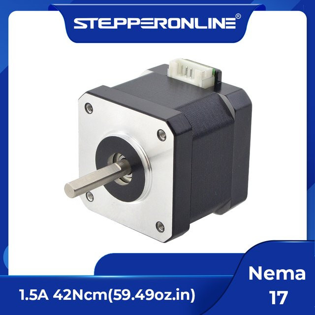 STEPPERONLINE Nema 17 Schrittmotor 42Ncm 60oz.in 1,5A Schwarz für 3D-Drucker und CNC-Fräsen B/T/H: 42 x 38 mm - Bild 1