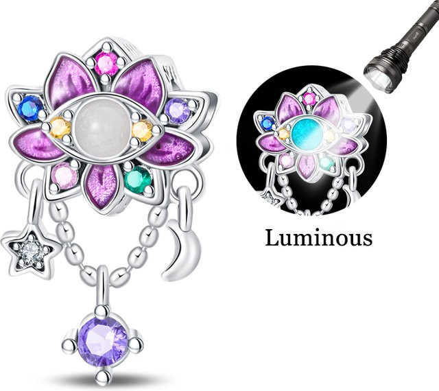 Charm Lotusblume Traumfänger, 925 Silber, Perle, Damen - Bild 1
