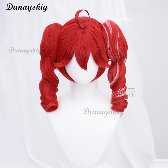 Anime Kasane Teto Cosplay Perücke, rote Zopfperücke, hitzebeständig, Damen - Bild 1