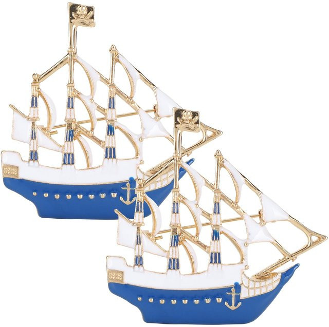 GoolRC Broschen Segelbootform, Blau, Unisex, 2 Stück - Bild 1
