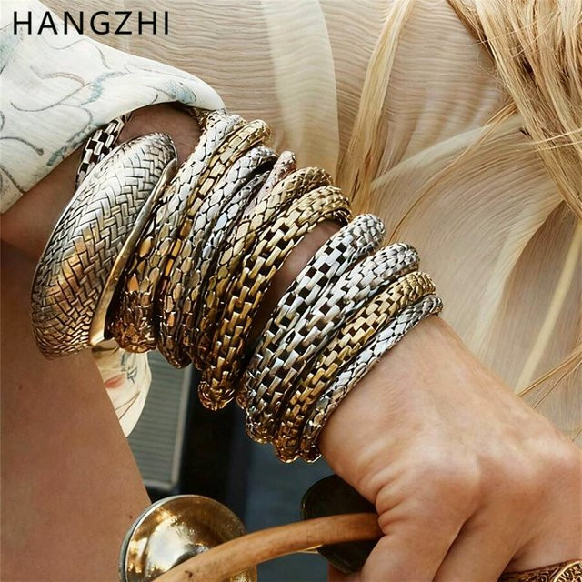 HangZhi Armband Set, Gold Silber Farbe, Schlange, Damen - Bild 1