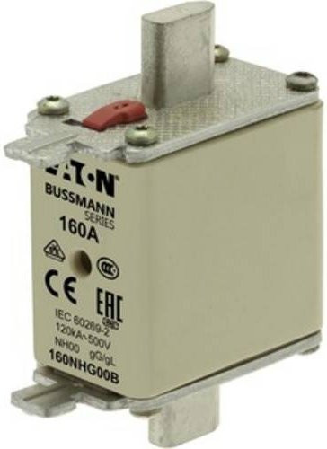 Eaton NH-Sicherung 100NHG00B-690 mit mechanischer Sicherungsanzeige, Größe 00, 100A, 690V, 3 Stück, Weiß - Bild 1