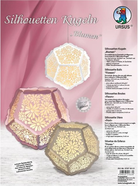 URSUS Silhouetten-Kugeln Blumen in Rosa, Taupe und Multi - Bild 1