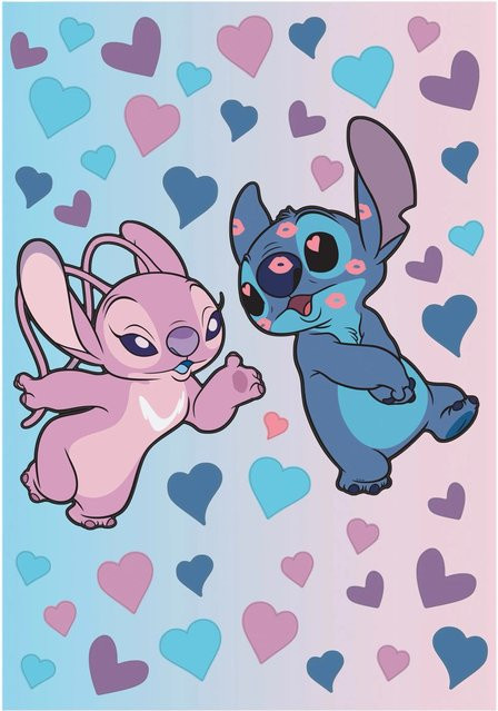 Komar Deko-Sticker Disney Stitch in Love in Lila-Blau, Breite: 50 cm, Höhe: 70 cm - Bild 1