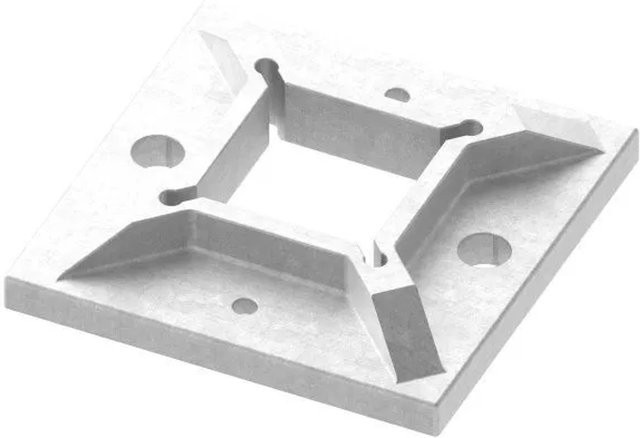 FeNau Ankerplatte aus Edelstahl V2A in Silber mit Bohrung, B/T/H: 100 x 100 x 8 mm - Bild 1
