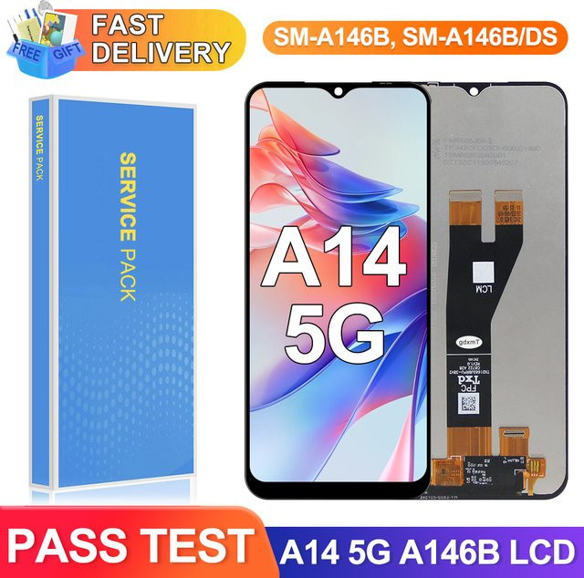 Sinmaytai LCD-Display mit Rahmen für Samsung Galaxy A14 5G (A146B, A146P, A146U), 6,6 Zoll Digitaler Touchscreen in Schwarz - Bild 1