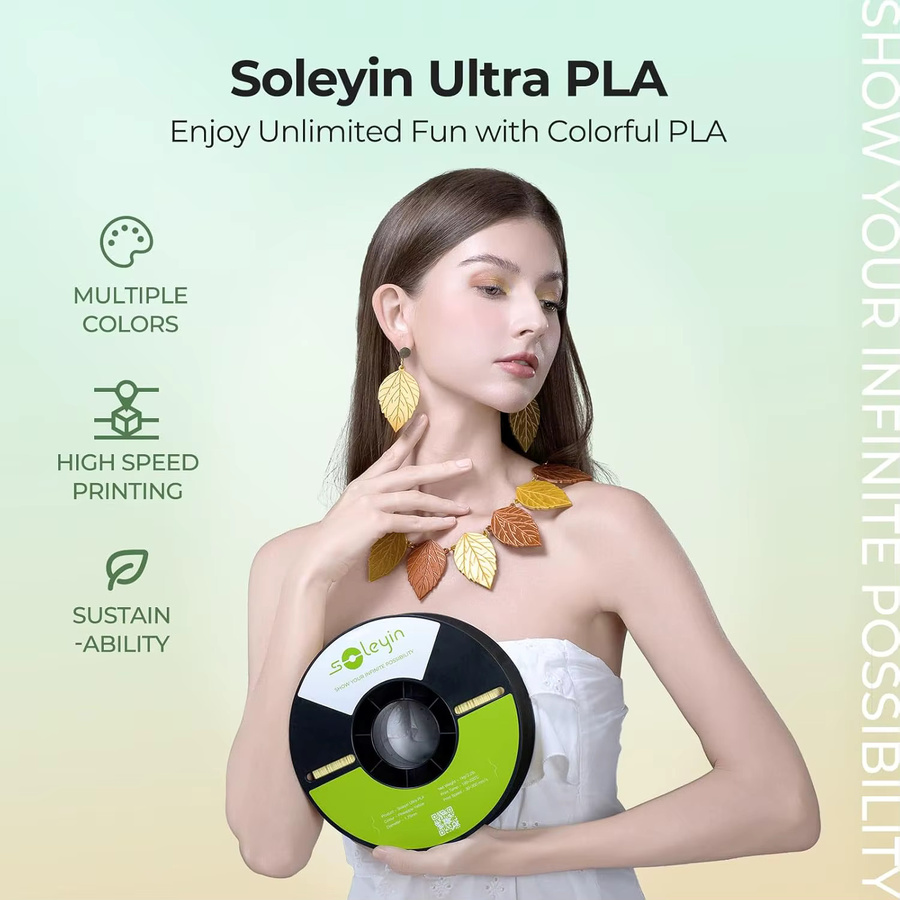 Creality Soleyin Ultra PLA-Filament Multicolor Schwarz, 1 kg, 1,75 mm für FDM-3D-Drucker - Bild 2