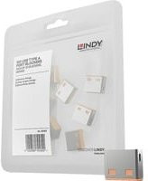 Lindy USB Port Schloss USB-Lock 10er Set in Orange und Silber ohne Schlüssel zum Diebstahlschutz - Bild 2
