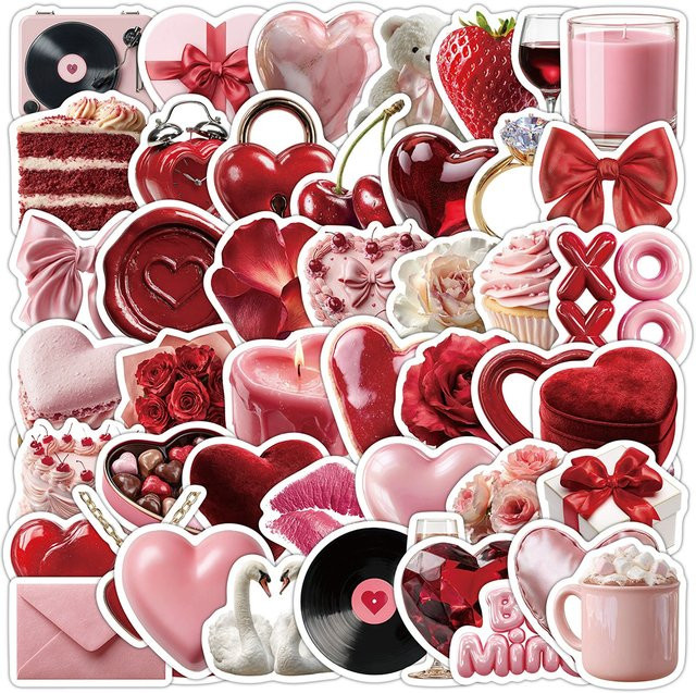 Rspctou Valentinstag Cartoon-Graffiti-Aufkleber, 10-teiliges Set, multicolour - Bild 1