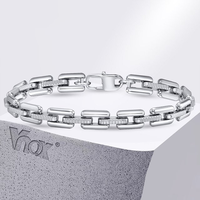 Vnox Armband, Edelstahl, silberfarben, Herren - Bild 1