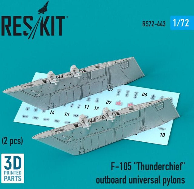 ResKit Models F-105 Thunderchief Outboard Universal Pylons, Zubehör, 2-teiliges Set - Bild 1