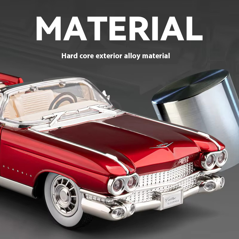 CCA Retro Limousine Big Rocket Legierungsmodellauto, 1:24, Metall, Rosa / Pink - Bild 1