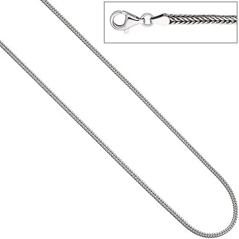 Colfem Halskette Fuchsschwanzkette, 925 Silber, 2,5 mm, 45 cm, Unisex - Bild 1