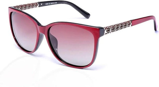 NATAWA Sonnenbrille Cat-Eye, Vollrand, rot, Damen, polarisiert - Bild 1