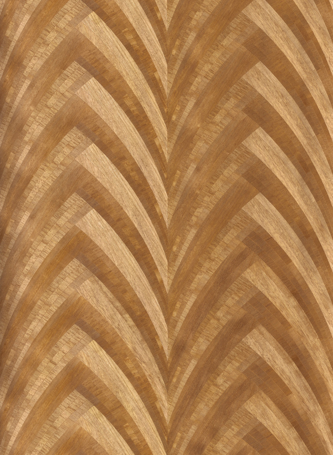 Nobilis Wallpaper Arches MQT22 Vlies Tapete in Beige und Braun mit geometrischem Art Deco Design und Holzoptik - Bild 1