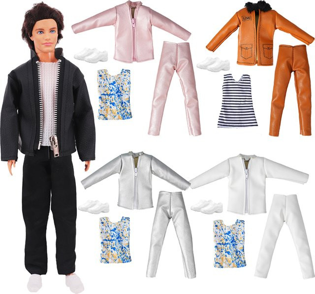 luckdoll Puppen Kleidung Leder Jacke Winter Clothes, 4-teiliges Set, Zubehör - Bild 1