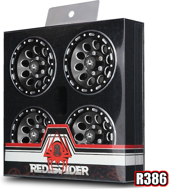 RED SPIDER Beadlock-Räder, 4-teiliges Set, Schwarz, Kunststoff - Bild 1