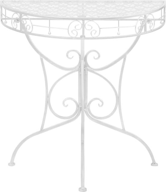 vidaXL Beistelltisch im Vintage-Stil aus Metall halbrund in Silber, B/T/H: 72 x 36 x 74 cm - Bild 1