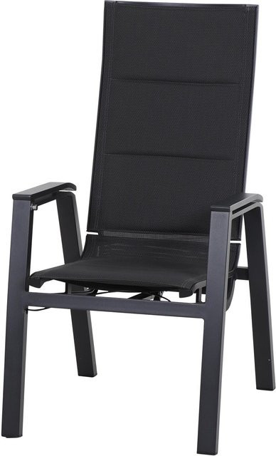 Siena Garden Milano Move Stapelsessel in Anthrazit Matt aus Alu und Ranotex, B/T/H: 59 x 73 x 110 cm, stufenlos verstellbar - Bild 1