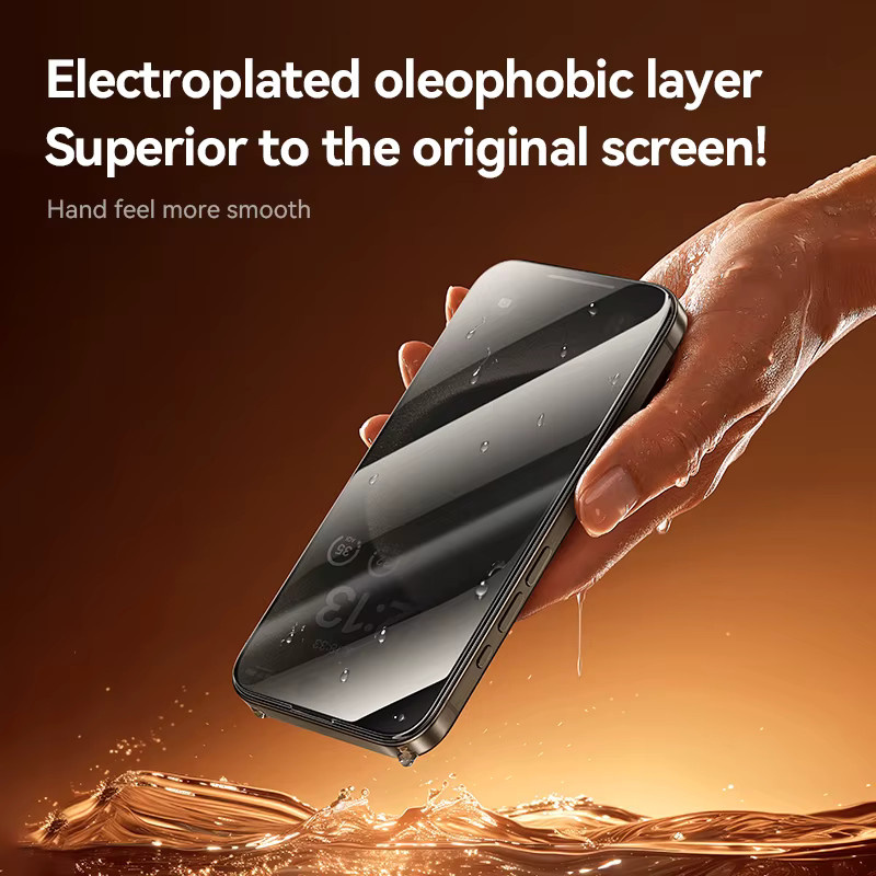 Joyroom Anti-Spionage Sichtschutz Displayschutzfolie aus Glas für iPhone 17 16 15 14 13 12 Pro Max in Transparent - Bild 4