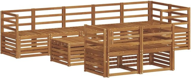 vidaXL Sofagarnitur 9-teilig aus Massivholz Akazie in Braun mit modernem Latten-Design und wetterbeständigem Material - Bild 1