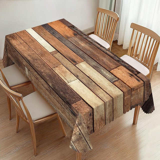 Wasserdichte Tischdecke mit Retro-Holzmaserung von JMG Household Supplies in Braun, B x L: 140 x 200 cm - Bild 1