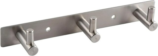 Alles im Griff Garderobenleiste Linosa mit 3 Kleiderhaken aus Edelstahl Gebürstet in Silber, Breite: 19,5 cm - Bild 1