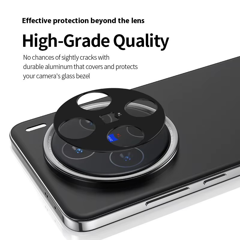 Aluminium Metall Objektivschutz für vivo X200 Pro, mini X200 Ultra und X200s in Schwarz - Bild 3