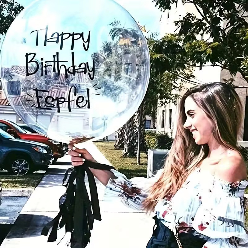 10 Stück ZQNYCY Transparente Latex-Blasenballons in Rundform für Hochzeiten, Geburtstage und Partys - Bild 2