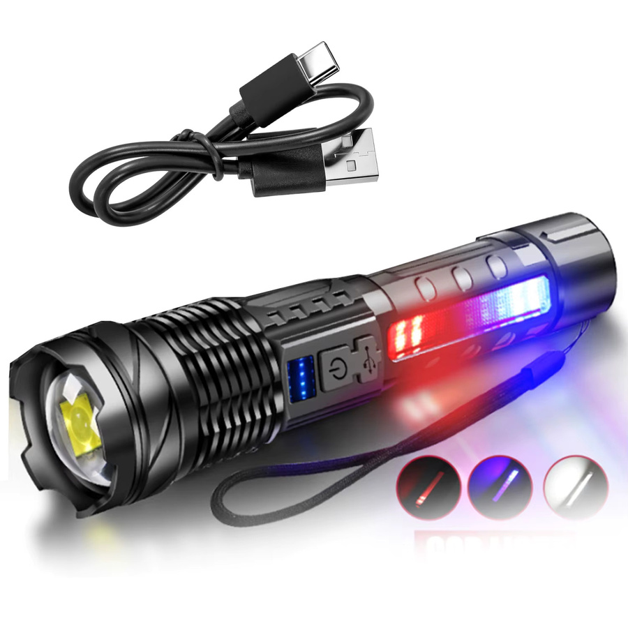 BALDR Hochleistungs-LED-Taschenlampe in Schwarz, wiederaufladbare und wasserdichte Outdoor-Campinglampe mit großer Reichweite von 150m - Bild 7