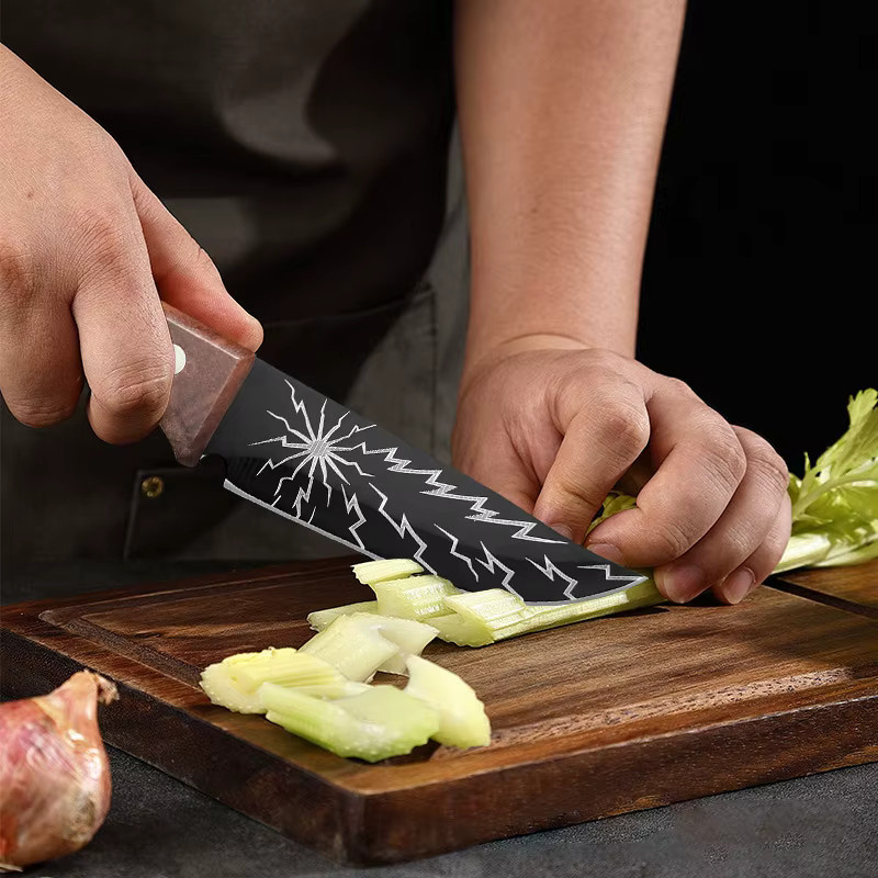 InLeung Geschmiedetes Hackmesser aus Edelstahl mit Holzgriff und Schutzhülle - Bild 4