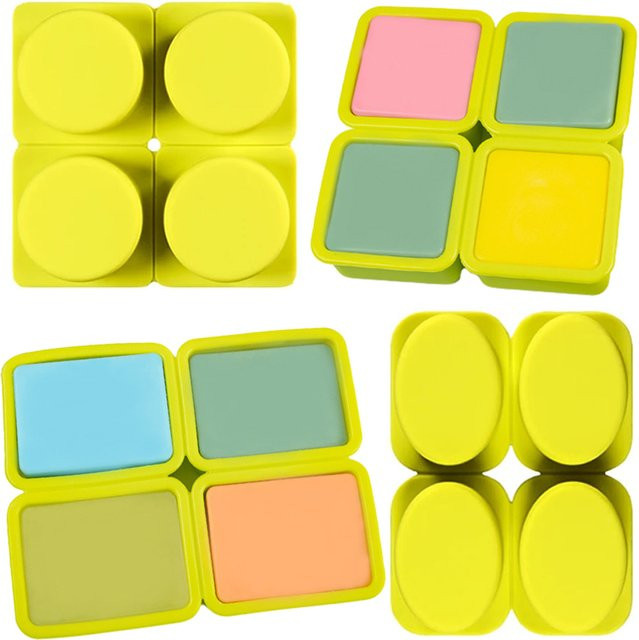 Quadratische Silikonform mit 4 Zellen für Seife, Schokolade, Cupcakes oder Muffins - Bild 1