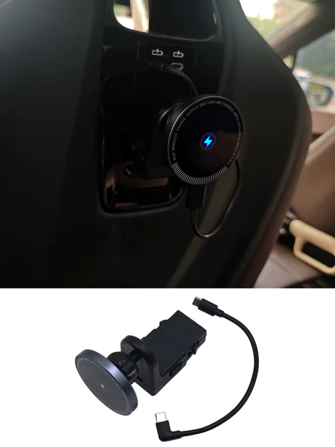AOSRRUN Magnetische Smartphone-Halterung mit 15W Drahtlosem Ladegerät für BMW 5 7 Serie I5 I7 IX X5 X6 X7, Schwarz - Bild 4