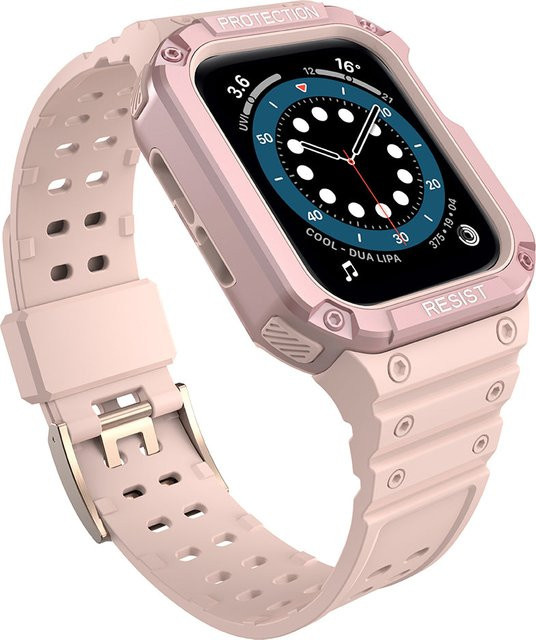 GSMnet Armored Hülle & Armband für Apple Watch, Rosa, Damen, Kunststoff - Bild 1
