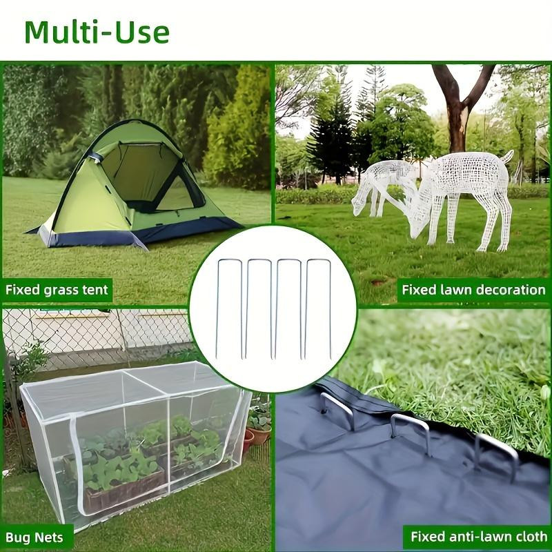YC Direct 101-teiliges Gartenpfahl-Set mit 50 rostbeständigen U-Profil-Ankern aus verzinktem Metall, 50 Kunststoffscheiben und 1 Picking-Werkzeug in Silber - Bild 5