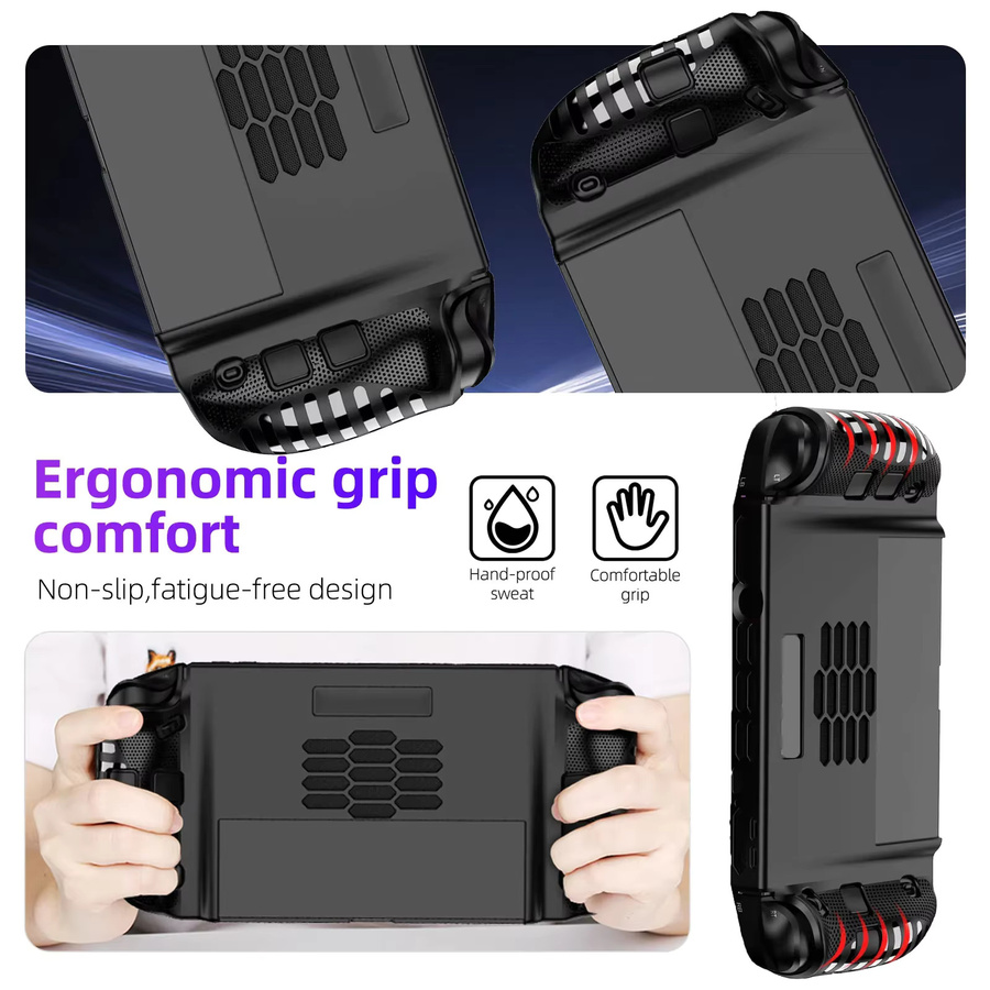 Rutschfeste TPU-Schutzhülle für Lenovo Legion Go 2 mit ergonomischem Griff in Schwarz - Bild 4