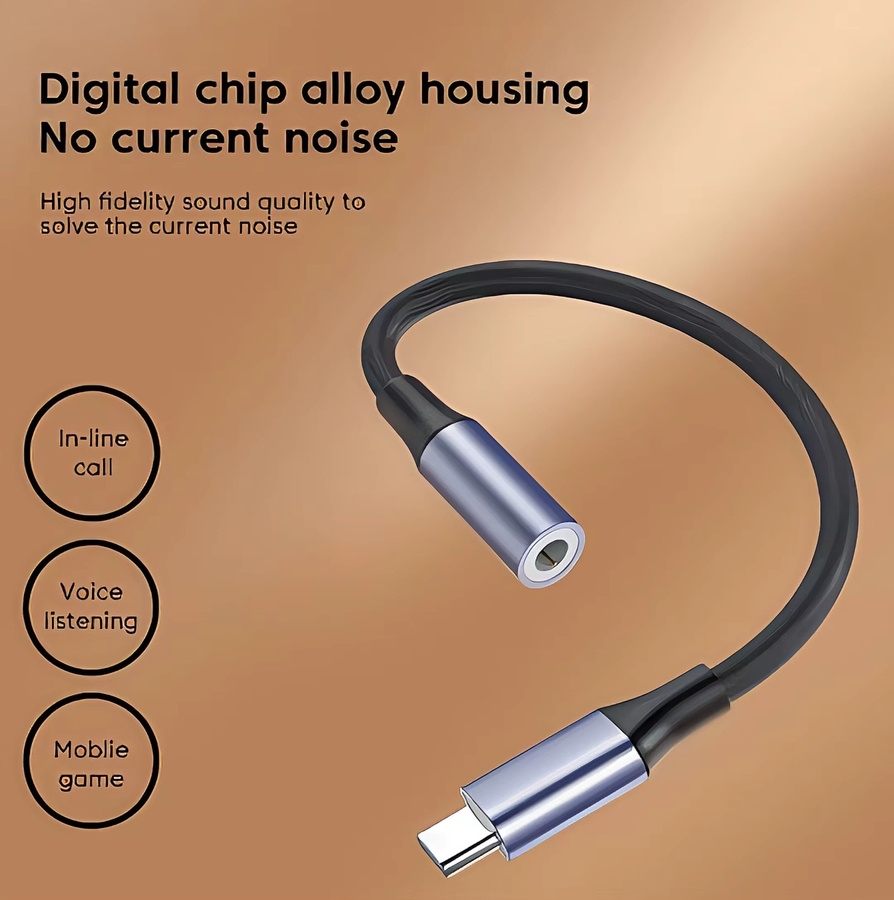 USB Typ-C auf 3,5-mm-Klinkenadapter Audiokabel in Grau - Bild 4