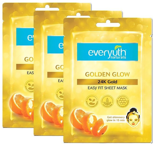 Everyuth Naturals Golden Glow 24K Gold Gesichtsmaske, 3 Stück - Bild 1