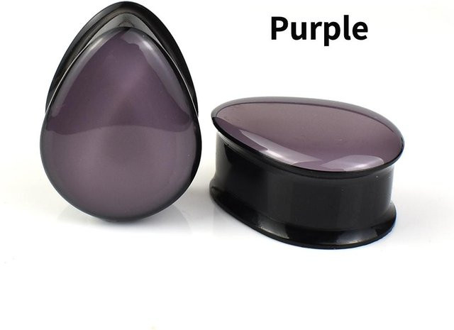 JIAPEIJIA Ohr Gauge Tunnel Plugs, Acryl, Wassertropfen Form, violett, 14mm - Bild 1