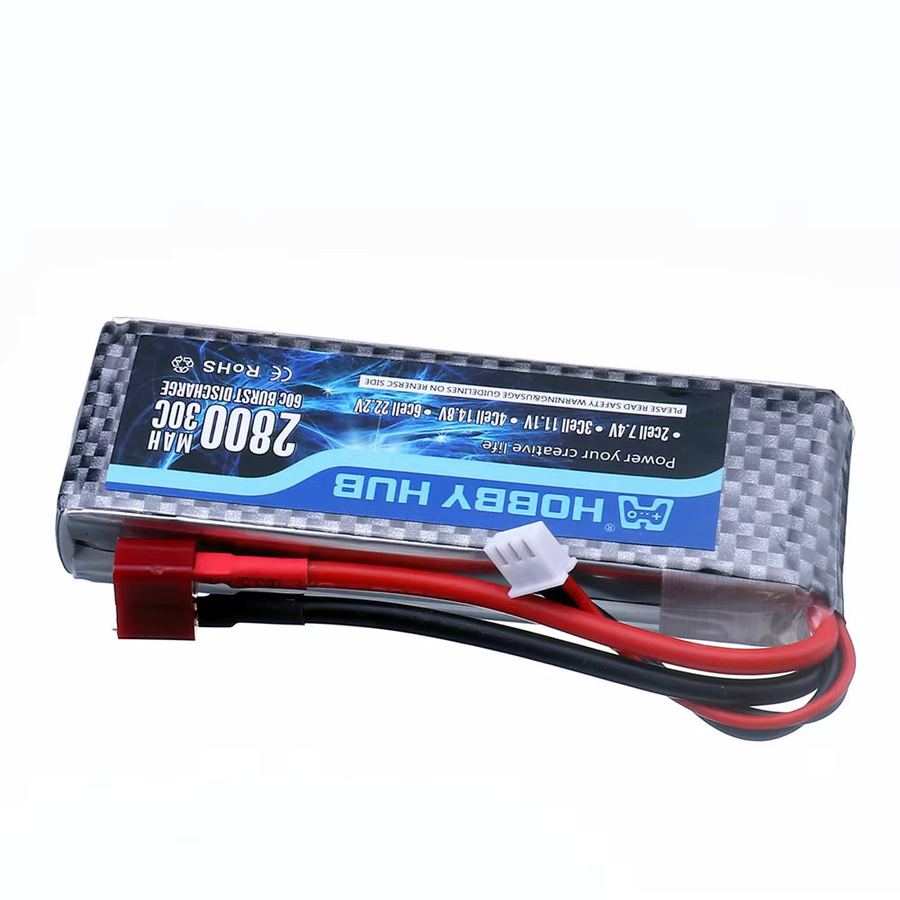 Wltoys Lipo-Akku 2S 7,4V 2800mAh mit T-Stecker für RC Auto und Boot - Bild 2