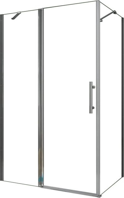 AICA Duschkabine mit Eckeinstieg und Schwingtür, B: 100 cm, H: 195 cm, Klares ESG-Glas mit Nano Beschichtung und Seitwand - Bild 1