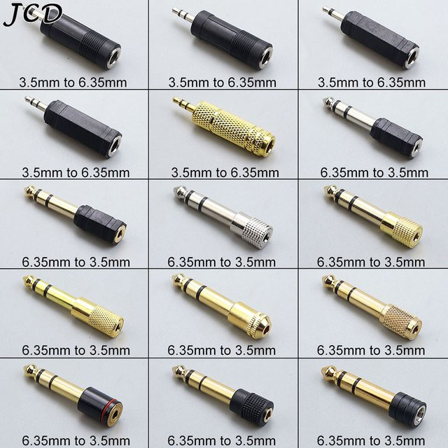 JCD Audio-Adapter Konverter von 6,35 mm Stecker auf 3,5 mm Buchse für Stereo und Mono Klinkenverbindungen - Bild 1